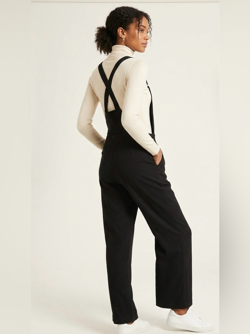 H&M Black Sleeveless Jumpsuit with Cross-Back Detail